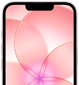 iPhone 17e, vista parcial de la parte frontal con Ceramic Shield 2, color rosa pálido, el fondo de pantalla muestra la imagen de una flor rosa